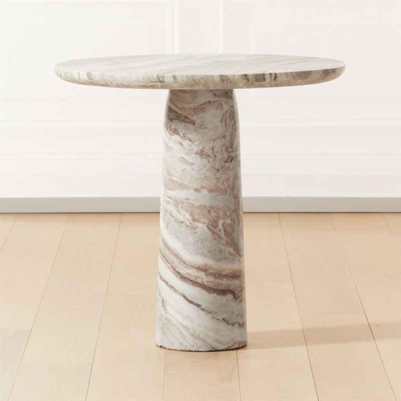 Babylon Modern Torrento Brown Marble Bistro Table + Reviews | CB2 added by HELEN SALGADO