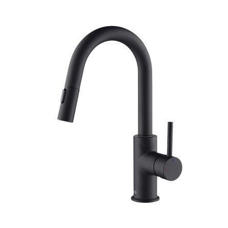 KIBI USA Luxe Pull Down Single Handle Kitchen Faucet with Accessories | Wayfair added by Spoak Member