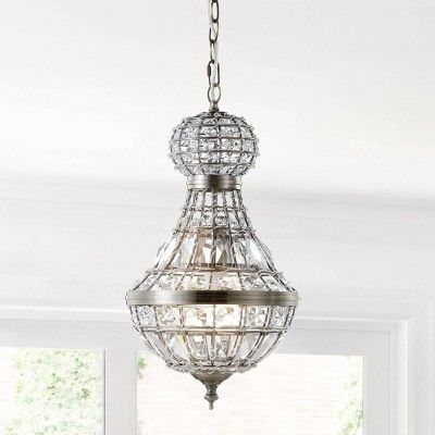 12" LED Crystal/Metal Regina Empire Chandelier Antique Brass - JONATHAN Y added by Tiffany Mclain