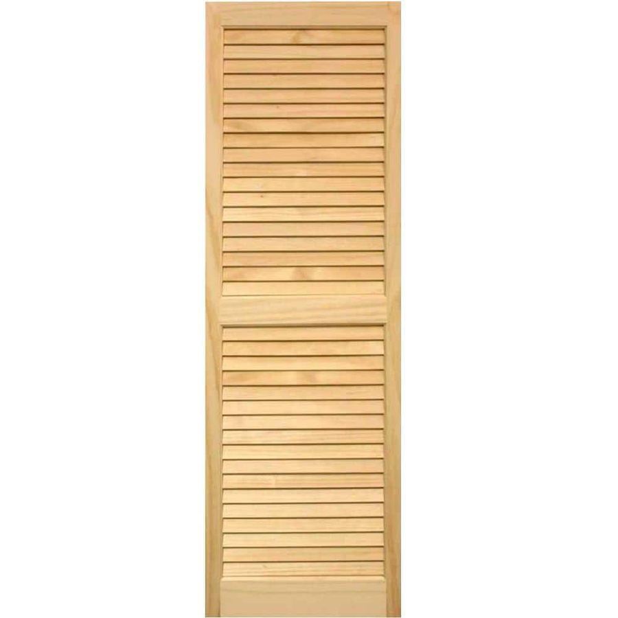 Pinecroft 15 in. x 55 in. Louvered Shutters Pair Unfinished SHL55 - The Home Depot added by Kelly Semerene