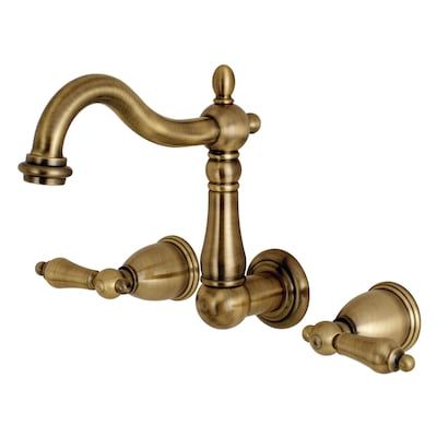Kingston Brass Heritage Antique Brass 2-handle Wall-mount Bathroom Sink Faucet Lowes.com added by Alexandria Chipponeri