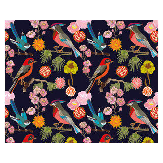 Floral Birds Wall Mural - Contemporary - Wallpaper - by Brewster Home Fashions | Houzz added by Sandy Schargel Interiors