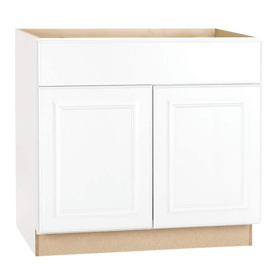 Hampton Bay Hampton Assembled 36 x 34.5 x 21 in. Bathroom Vanity Base Cabinet in Satin White KVSB36-SW - The Home Depot added by Emily Monsees