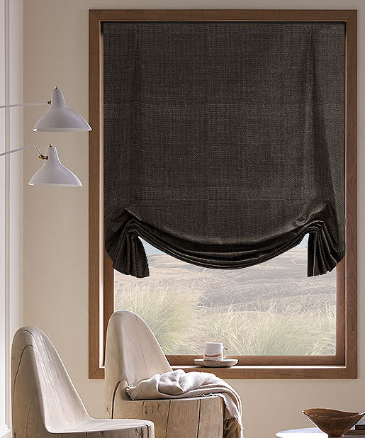Tulip Roman Shades in Luxe Linen Black added by Caitlin Ackerman