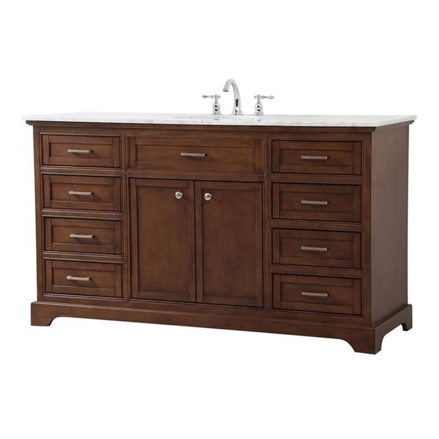 Elegant Decor Americana 60" Metal MDF Marble Single Bathroom Vanity in Teak - Walmart.com added by Elaine Wackerly