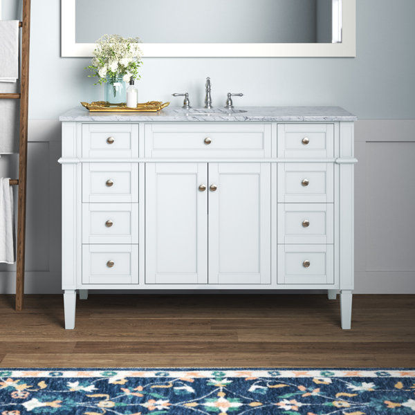 Albalat 48'' Single Bathroom Vanity with Carrara Marble Top added by Summer Sackett