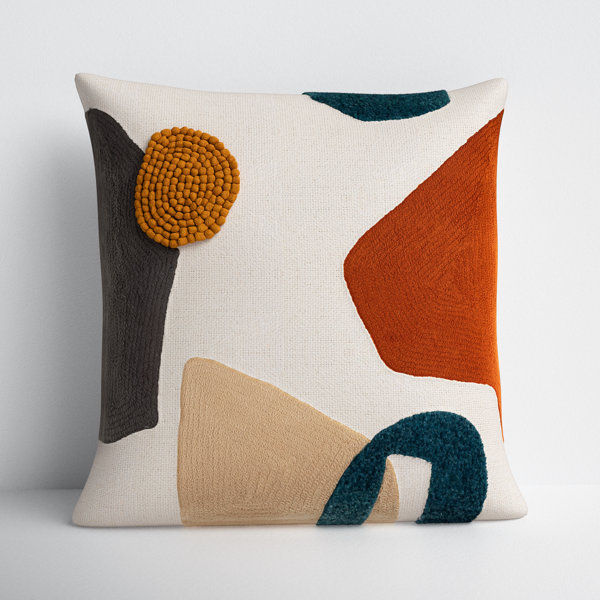 Fulbourn Embroidered Cotton Throw Pillow added by Jill Lynn