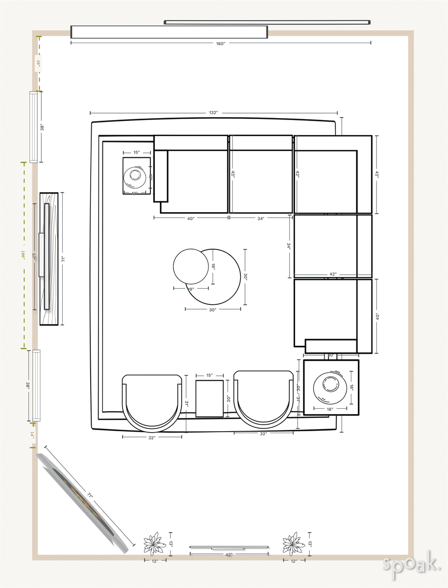 Living Room Layout designed by Sandy Schargel Interiors