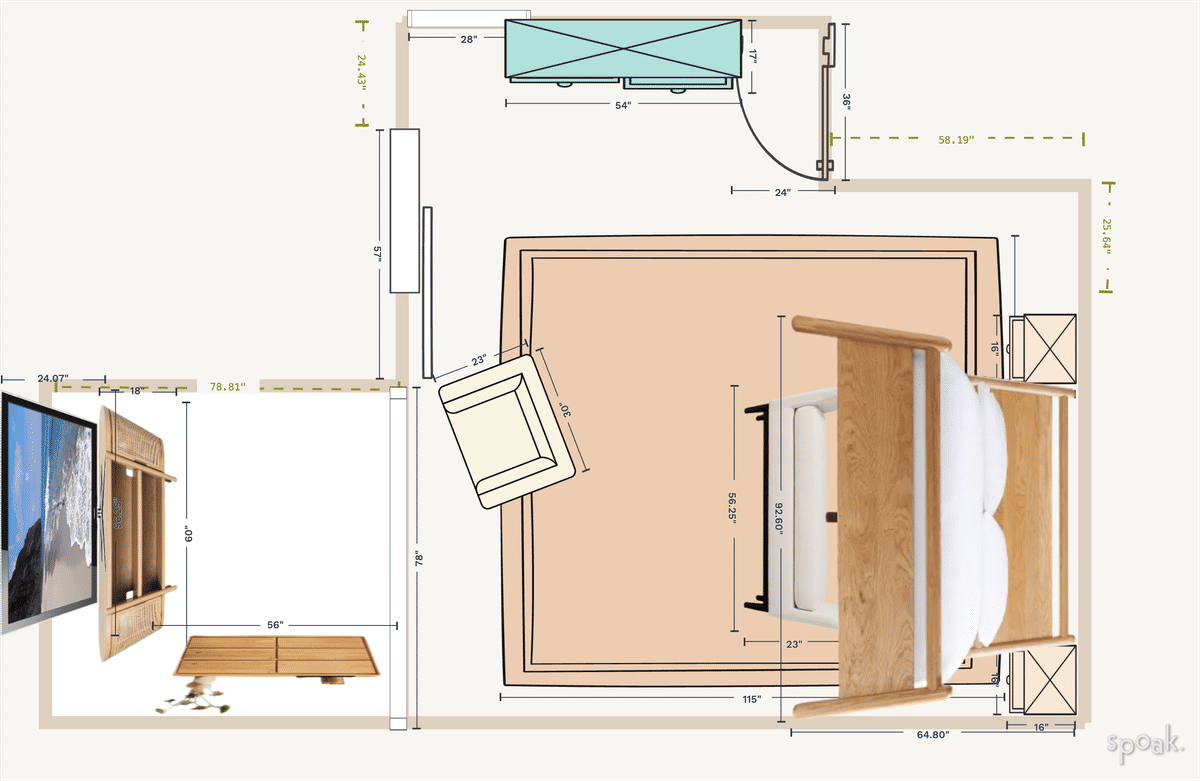 Primary Bedroom Floor Plan designed by Harriette Willis