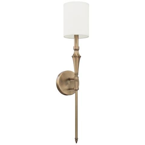 Capital Amelia 27" High Aged Brass Metal Wall Sconce - #70F96 | Lamps Plus added by Morgan Hatch