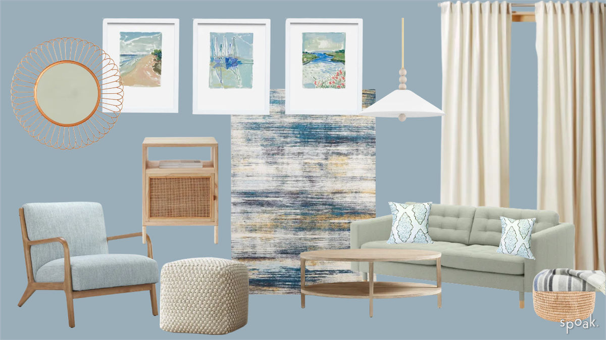 Coastal Kitchen + Living Room Inspo designed by Alexa Sager