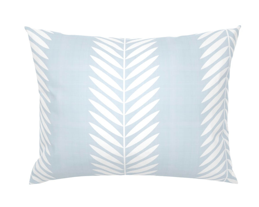 LAUREL LEAF STRIPE ON LIGHT BLUE Standard Pillow Sham bydanika_herrick added by Courtney Hubscher