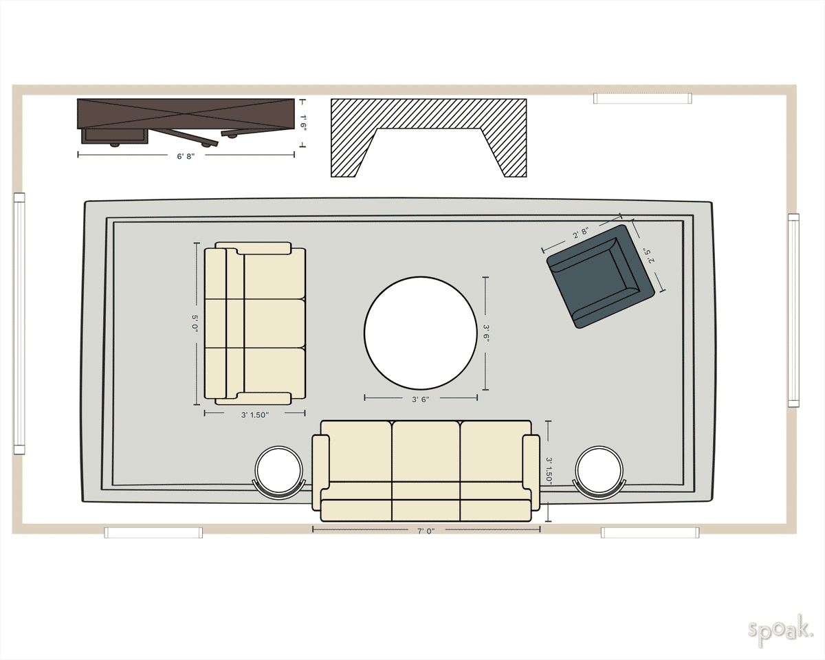 Living Room Floor Plan designed by Michelle Greenhut
