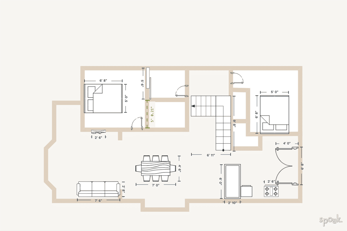 Dorm Room Layout designed by Haley Zayatz