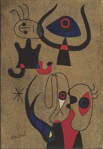 Joan Miró | Femmes et oiseau dans la nuit (1946) | MutualArt added by Brittney Webber