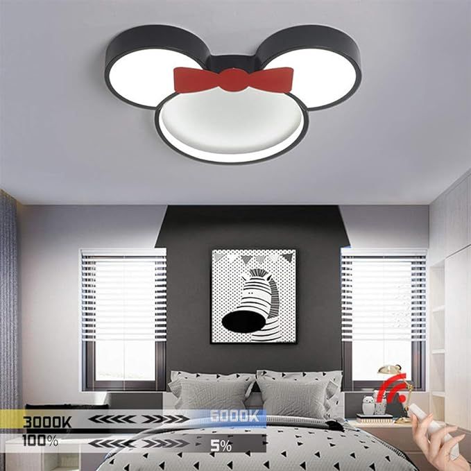 Disney Minnie Ceiling Lamp Boy Girl Nursery Bedroom Study Room Lamp Indoor Ceiling Lighting Fixture Kids Room LED Ceiling Light 6000K White Light Lamp Shade Metal Acrylic,60cm36w added by Courtney Hill