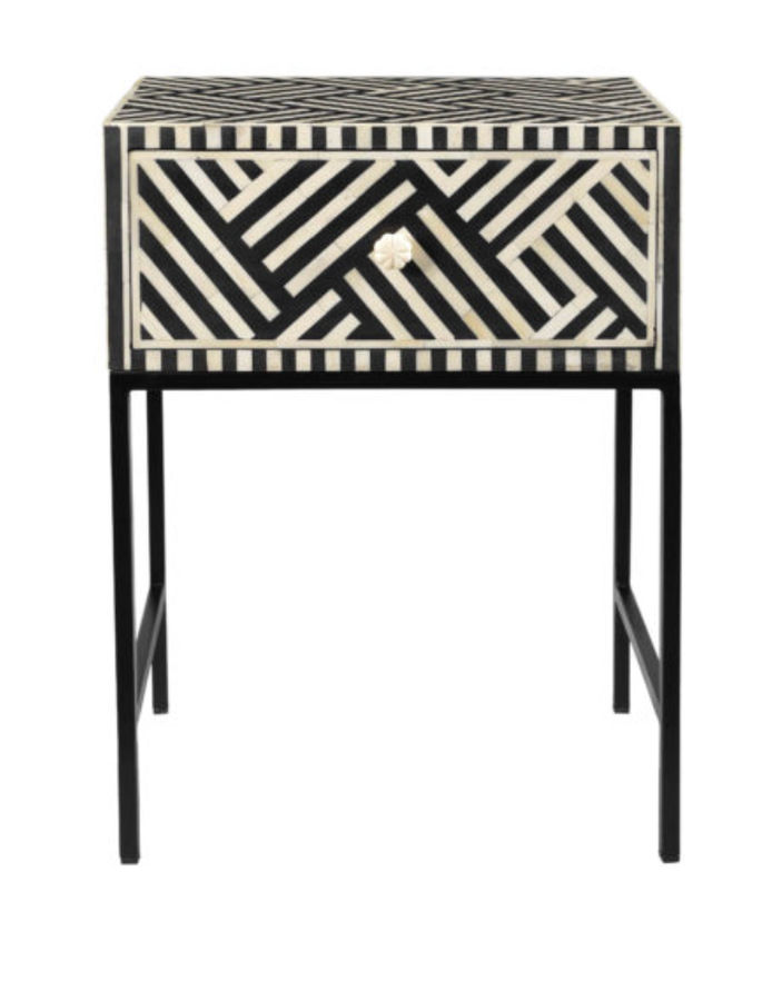 Noire Bone Inlay Side Table - TOV Furniture added by Britney Bradford