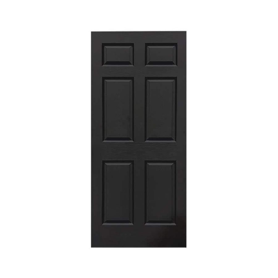 CALHOME 30 in. x 80 in. 6-Panel Hollow Core Black Painted Composite MDF Interior Door Slab for Pocket Door PK-6PANEL-30D - The Home Depot added by KATHERINE ECK