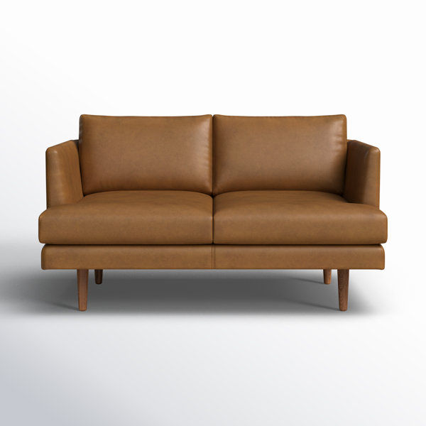 Miller 60" Genuine Leather Loveseat Sofa added by sallie tyler