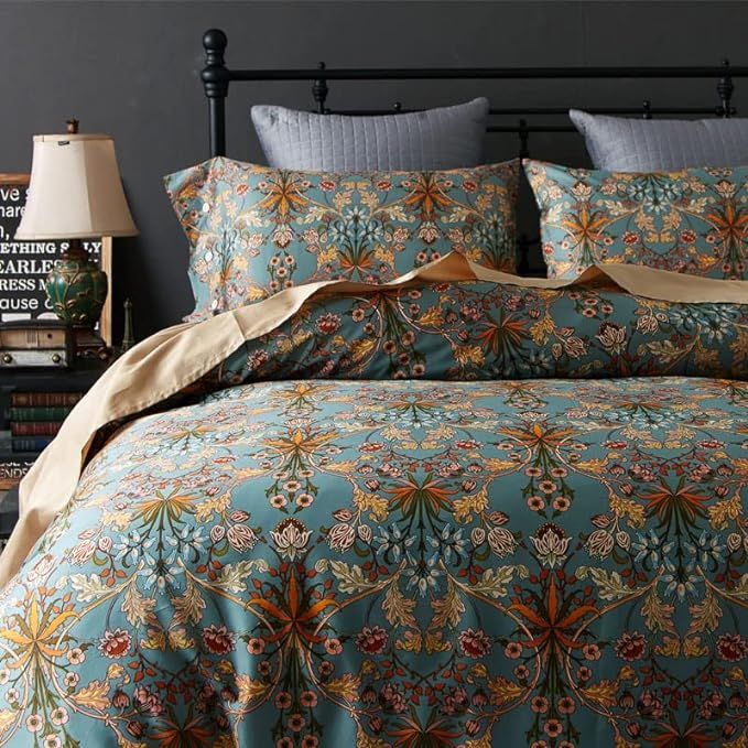 Floral King Size Comforter Set for King Bed Farmhouse Boho Bedding Comforter Sets Fluffy Lightweight Flowers Plants All Season 3 Pieces Comforter King with 2 Pillow Shames added by Erica Ramon