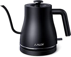 Ulalov Electric Gooseneck Kettle Ultra Fast Boiling Hot Water Kettle 100% Stainless Steel for Pour-over Coffee & Tea, Leak-Proof Design, Auto Shutoff Anti-dry Protection, 1200W-0.8L, Matte Black added by Amy Scott