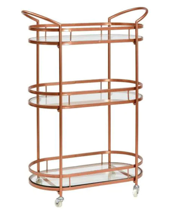 26¾ in. x 12½ in. x 37⅜ in. "Westwood" Antique Copper Bar/Serving Cart added by Spoak Member