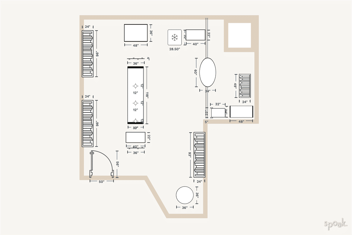 Kitchen Floor Plan designed by Emma Sills
