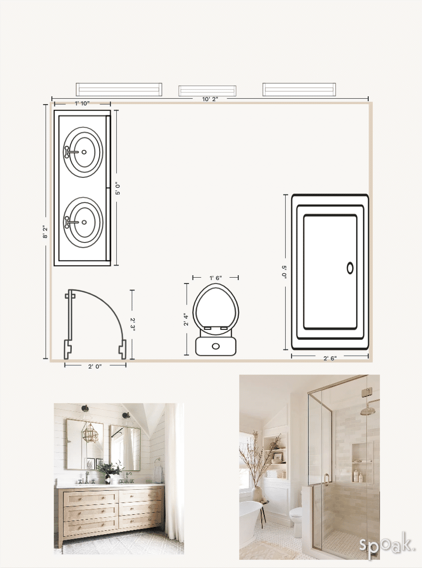 Bathroom Floor Plan designed by Stephanie Northrop