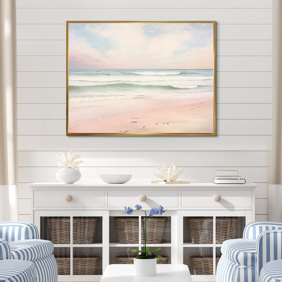 Beachcrest Home™ Ocean Tranquility Tender Pink Pastel Sunrise I & Reviews | Wayfair added by Hannah McKernan