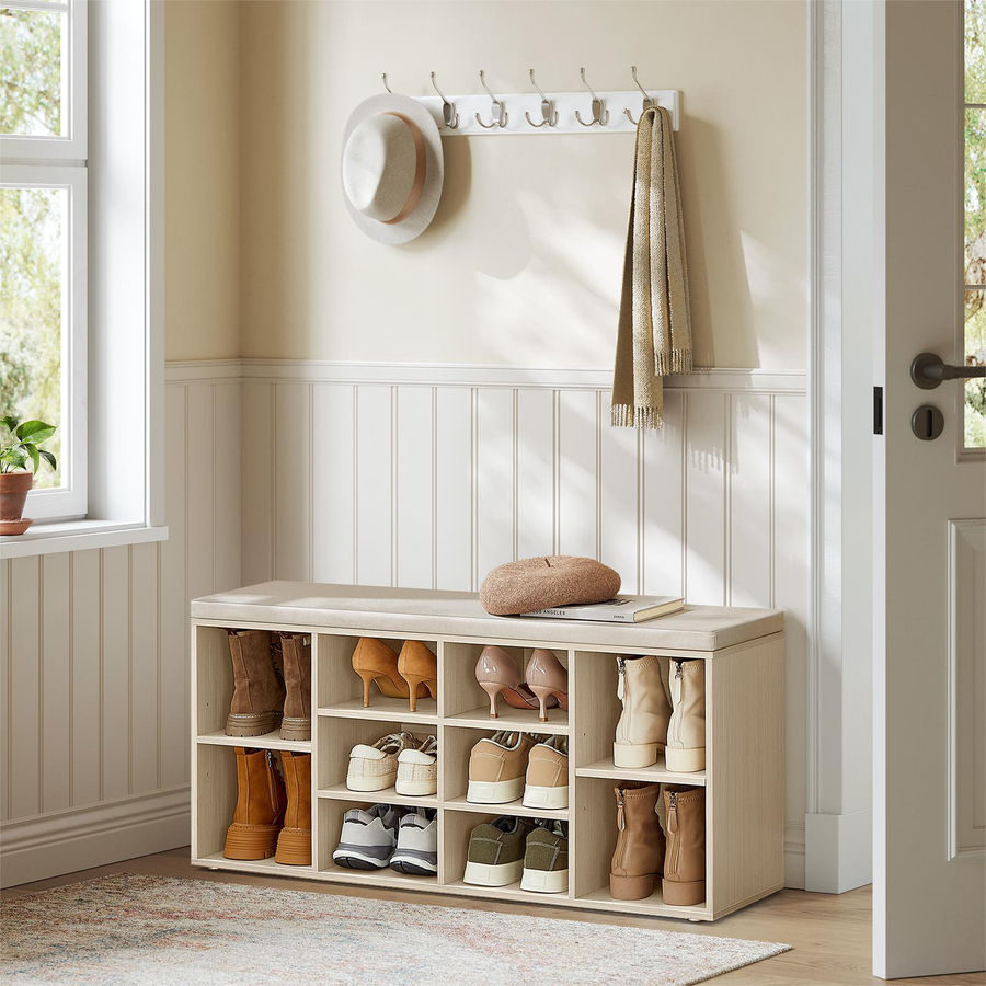 Ebern Designs 10 Pair Shoe Storage Bench with Adjustable Shelves & Reviews | Wayfair added by Tonima Afroze