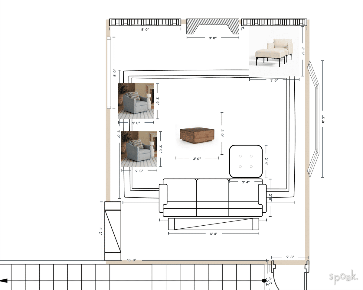 Living Room Layout designed by Alexa Sauchelli