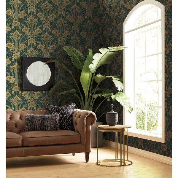 Antonina Vella Deco Damask Wallpaper added by Rescued Room Design