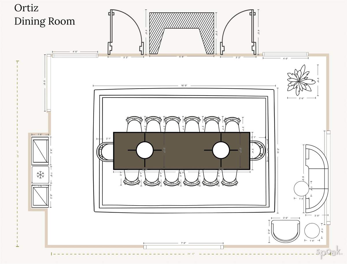 Dining Room Plan designed by Sandy Schargel Interiors