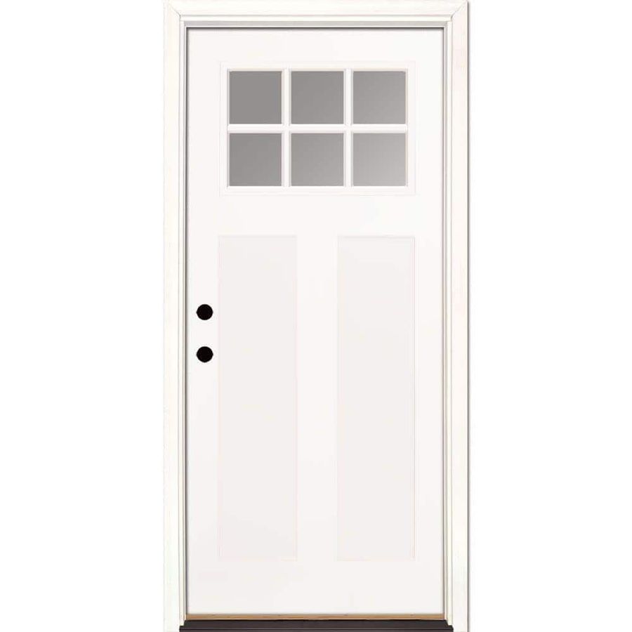 Feather River Doors 36 in. x 80 in. 6 Lite Clear Craftsman Unfinished Smooth Right-Hand Inswing Fiberglass Prehung Front Door GK3191 - The Home Depot added by Alex Grey