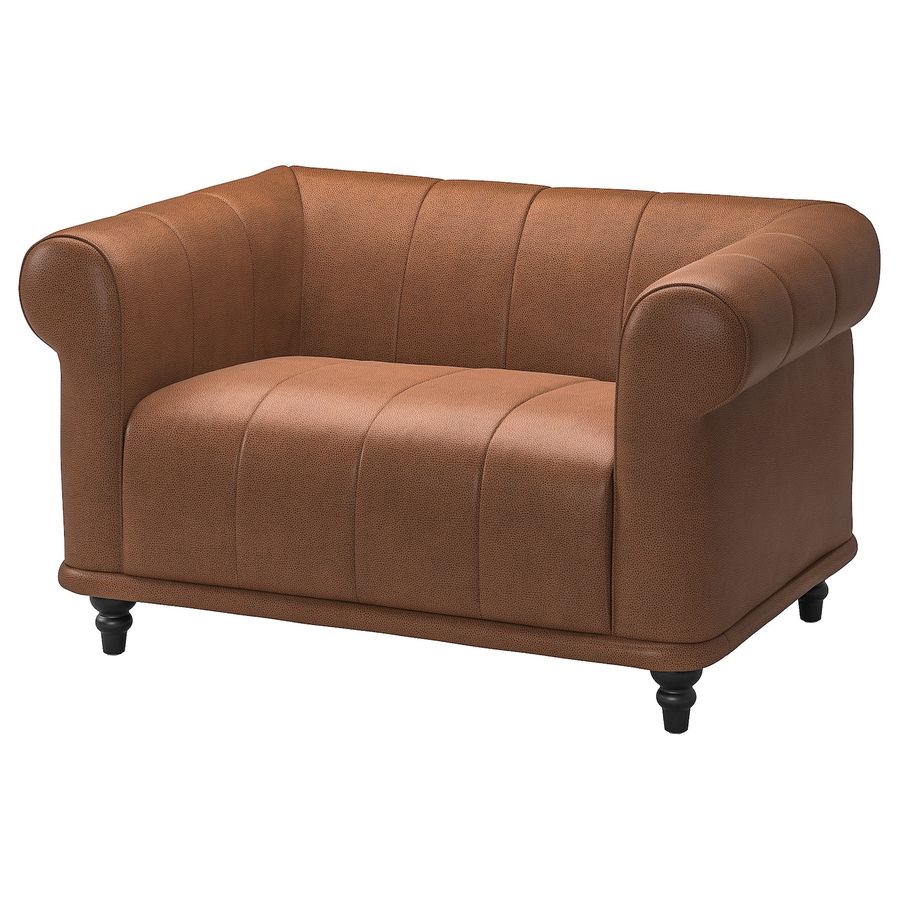 VISKAFORS 1.5-seat armchair, Högalid brown/brown - IKEA added by Rochelle Garcia