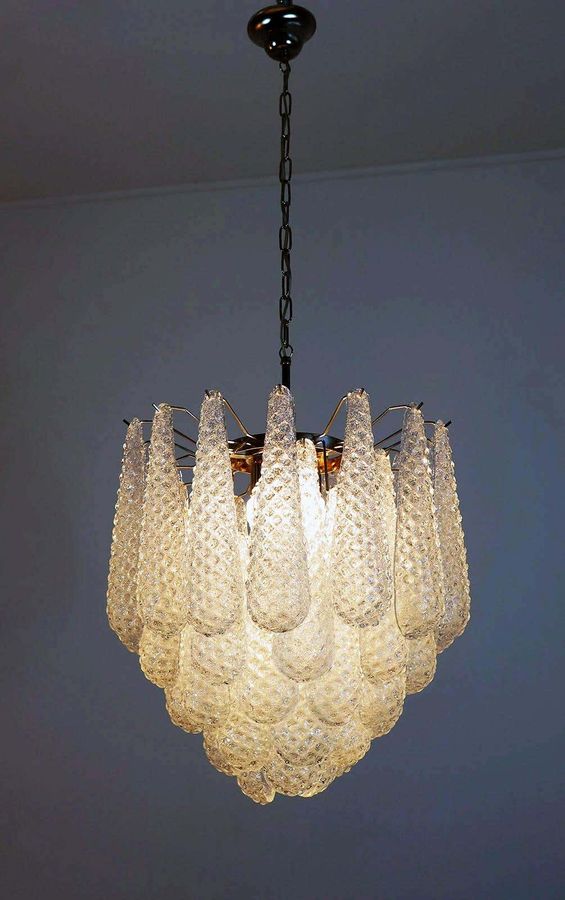 Charming and Elegant Italian Vintage Murano Chandelier 41 Glass Petals Drop added by Emily York