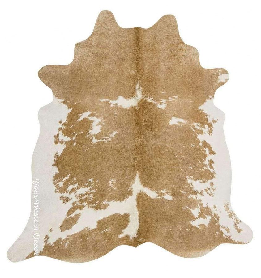 Palomino and White Brazilian Cowhide Rug added by Where The Heart Is Designs