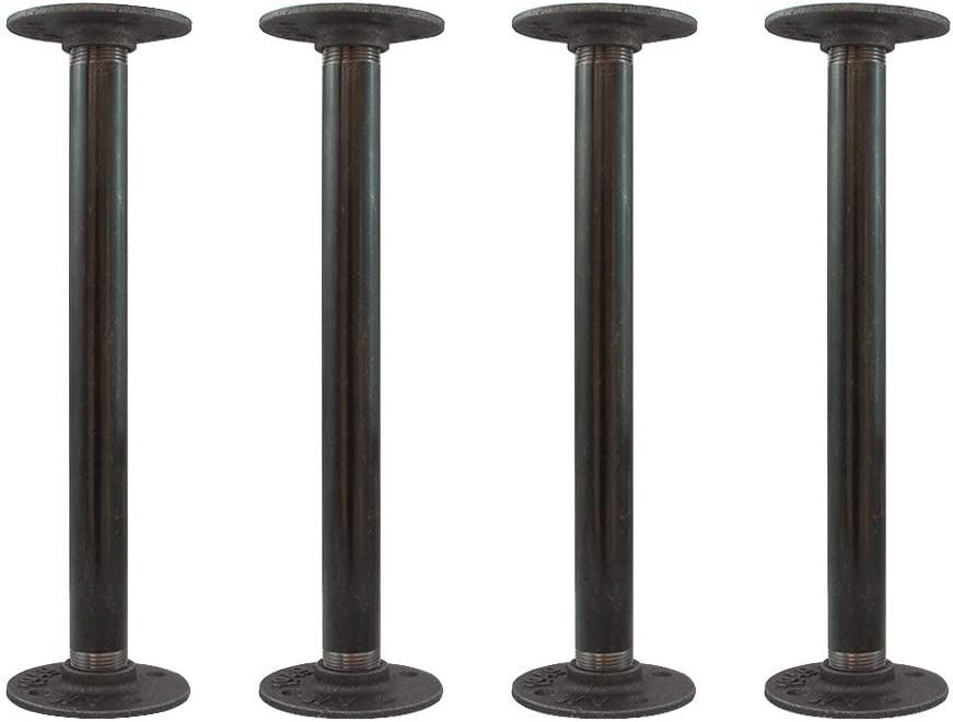 GeilSpace 12" Industrial Grey Pipe Table Legs, Metal Pipes and Flanges for Custom Vintage Tables and Furniture, Rustic DIY Desk Legs, Shelf Support, Set of 4 (3/4" × 12", Grey) added by Gia Guzman