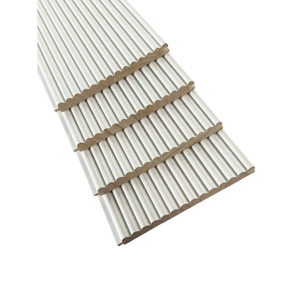 106" X 5.2" Fluted Semi-circle Wood Shiplap Wood Wall Paneling, 3d Wall Paneling For Interior Wall Décor added by HELEN SALGADO