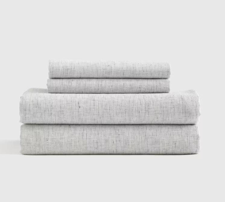 European Linen Stripe Sheet Set | Quince added by Cailey Gulinson