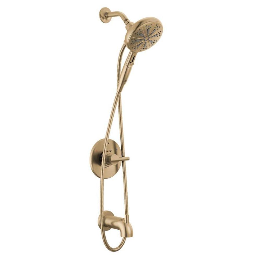 Delta Nicoli Gold Single Handle 6-Spray Tub and Shower Faucet 1.75 GPM in. Champagne Bronze Valve Included 144749-CZ-HS - The Home Depot added by Jayme Weaver