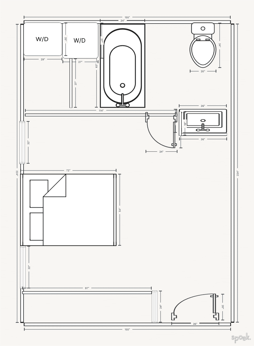 Bedroom Floor Plan designed by Stephanie Grodem