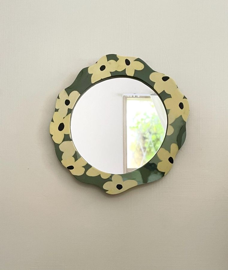 Wildflower Nerikomi Mirror | Wall Décor | Ceramic Mirror | Handmade Pottery | Floral Mirrors - Etsy added by Molly Lennan