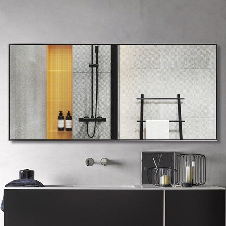 Sneller Rectangular Metal Mirror - Black added by KemptNO LLC