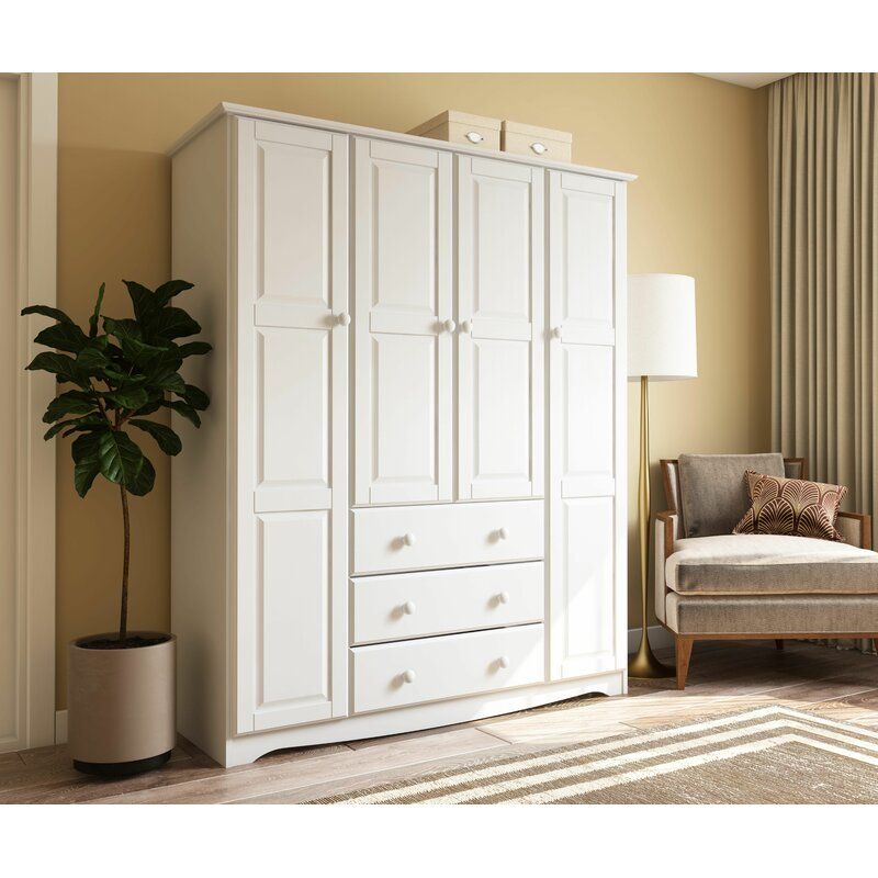 Musman Family 100% Solid Wood 4-door Wardrobe Armoire added by sallie tyler