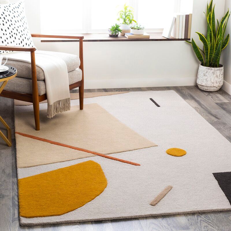 Primiano Hand-Tufted Wool Beige/Orange Rug added by Spoak Member