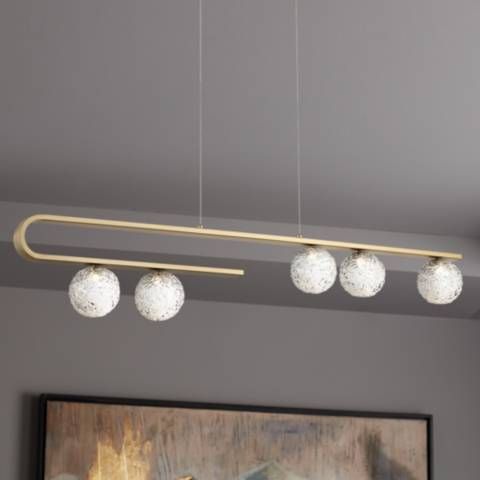Phillimore 44 1/2"W Brushed Gold 5-Light LED Island Pendant - #82A96 | Lamps Plus added by HELEN SALGADO