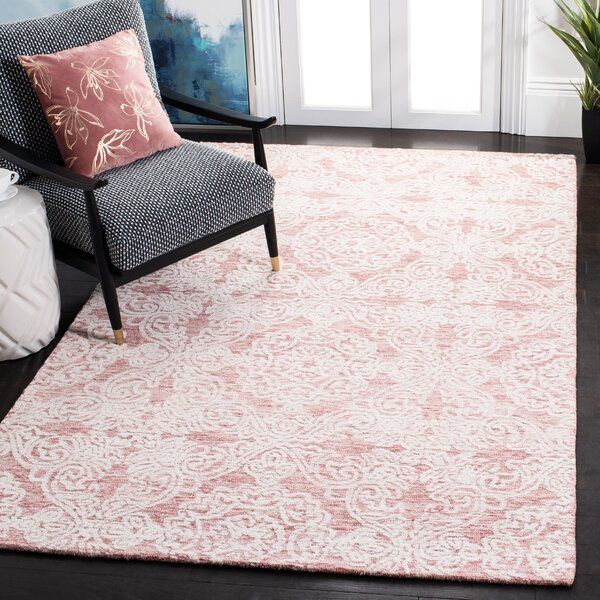Noor Handmade Hand Tufted Dark Pink/Ivory Rug added by fanta cisse