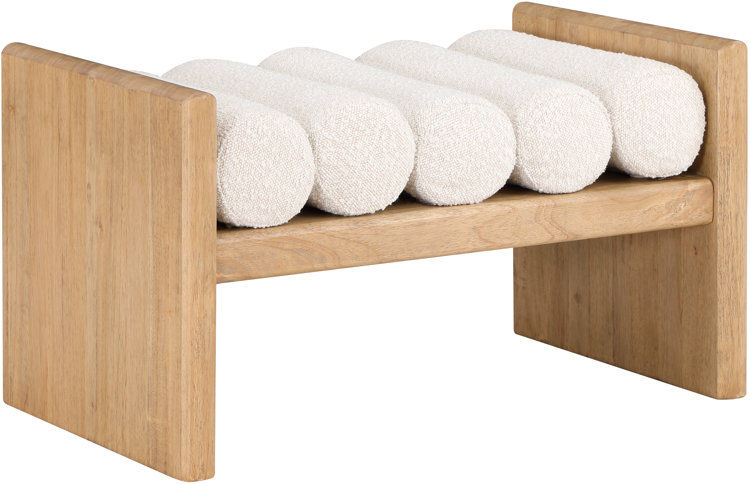Boucle Fabric Wood Bench | AllModern added by Jordan Richardson