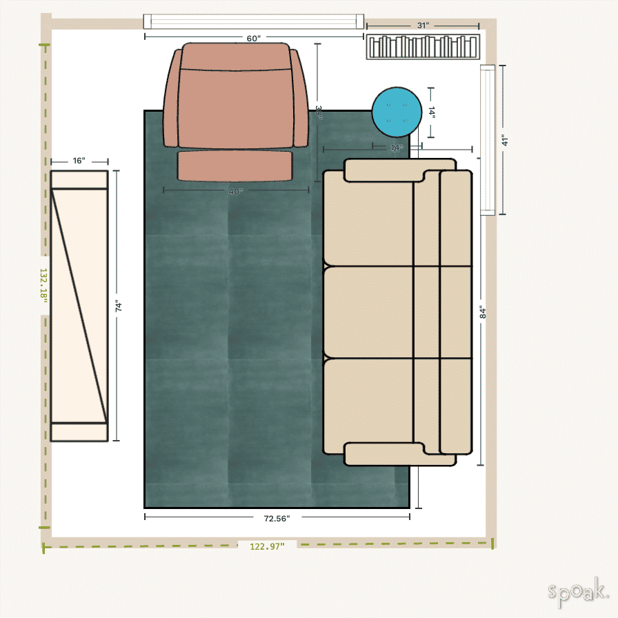 Square TV Room Layout designed by SANDRA dirosa